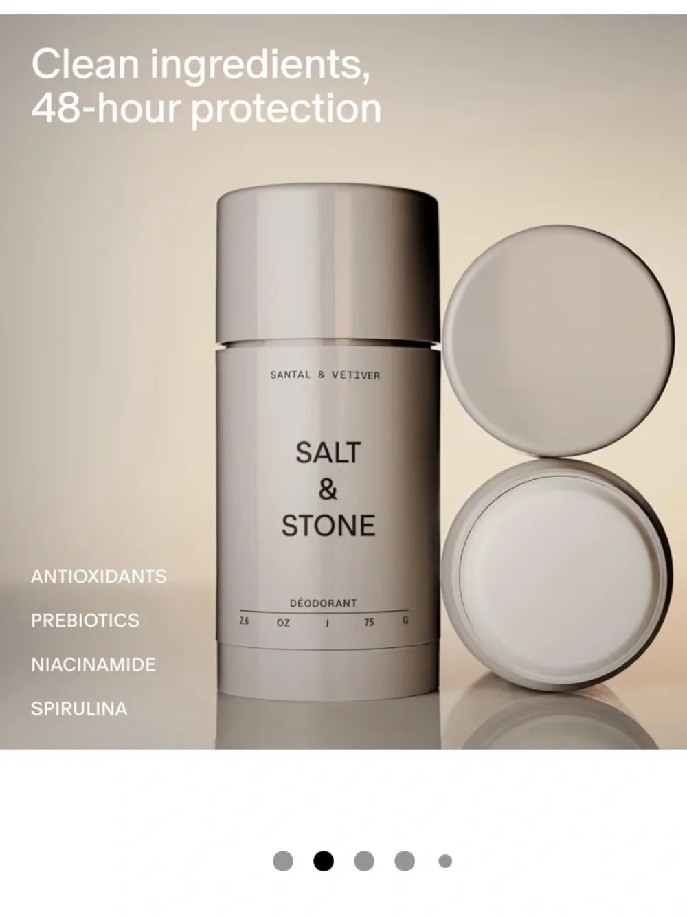 Salt & Stone Santal & Vetiver Deodorant Stick